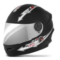 Capacete Moto Feminino Masculino Infantil Fechado Pro Tork Liberty Four Kids Viseira Cromada