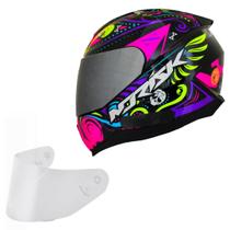 Capacete Moto Feminino Norisk Razor Circus Viseira Prata