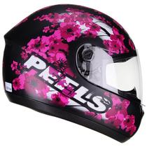Capacete Moto Feminino Peels Spike Blossom Preto Fosco Rosa