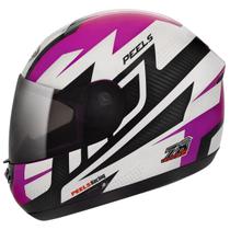 Capacete Moto Feminino Peels Spike Veloce Branco Brilhante Rosa