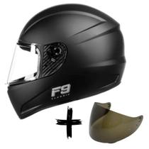 Capacete moto fly f-9 hg classic cores + viseira fumê