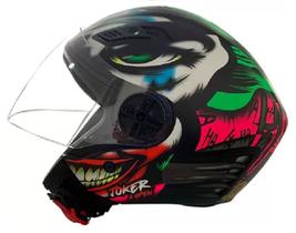 Capacete moto fw3 aberto joker coringa fosco tamanho 56