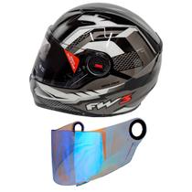 Capacete Moto Fw3 Gtx Fox Grafite Oculos Interno Top + Viseira Revo Azul Transparente FW3 Tamanho:56 Capacete Moto Fw3 Gtx Fox Grafite Oculos Interno Top + Viseira Revo Azul Transparente FW3 Tamanho:56