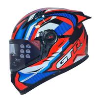 Capacete Moto Fw3 GTX GTRacing Bolt Vermelho Azul Branco