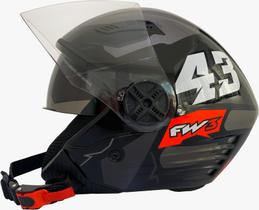 Capacete Moto FW3 X Open Up 43 Grafite Tamanho 58