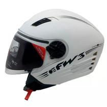Capacete Moto FW3 X Open Up Limited Branco Com Oculos