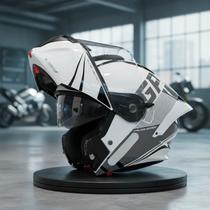 Capacete moto gp tech a128 sv pulse articulado be yourself branco cinza escamotiavel masculino feminino Capacete moto gp tech a128 sv pulse articulado be yourself branco cinza escamotiavel masculino feminino