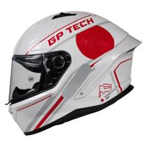 Capacete moto gp tech pilot gp japan branco vermelho bandeira japao