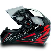 Capacete Moto GT2 FW3 Branco Vermelho Brilhante Tamanho 56 Narigueira Capacete Moto GT2 FW3 Branco Vermelho Brilhante Tamanho 56 Narigueira