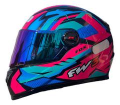 Capacete Moto Gtx Fox Rosa e Rosa com ocúlos