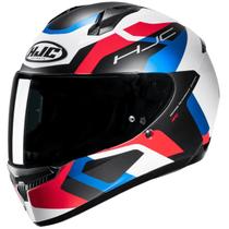 Capacete Moto Hjc C10 Tins Branco Vermelho Preto Azul Fosco Capacete Moto Hjc C10 Tins Branco Vermelho Preto Azul Fosco
