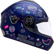 Capacete Moto Infantil Fly Young Live Azul