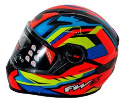 Capacete Moto Integral Fechado Gtx Fox Com Óculos Interno Laranja Tamanho 60 - Fw3