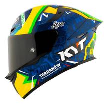 Capacete Moto Kyt Tt-revo Diogo Moreira Brasil 2024 + Spoile Desenho:Sólido/Verde/Amarelo/AzulTamanho do capacete:62Ge