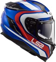 Capacete Moto LS2 Challenger FF327 Fusion Azul/Vermelho T56