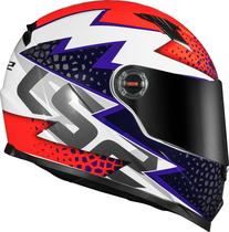 Capacete Moto LS2 FF358 Speedy Branco Laranja Azul