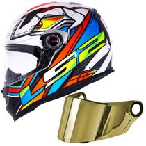 Capacete Moto Ls2 Ff358 Xdron Neon Laranja Viseira Dourada Capacete Moto Ls2 Ff358 Xdron Neon Laranja Viseira Dourada
