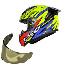 Capacete Moto Ls2 FF810 Vigo Flight Amarelo +Viseira Dourado Capacete Moto Ls2 FF810 Vigo Flight Amarelo +Viseira Dourado