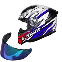 Capacete Moto Ls2 FF810 Vigo Flight Azul + Viseira Camaleao Capacete Moto Ls2 FF810 Vigo Flight Azul + Viseira Camaleao