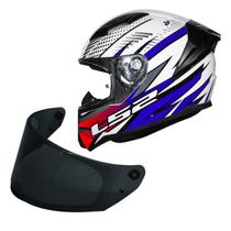 Capacete Moto Ls2 FF810 Vigo Flight Azul + Viseira Fume Capacete Moto Ls2 FF810 Vigo Flight Azul + Viseira Fume