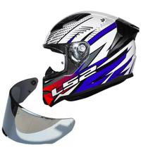 Capacete Moto Ls2 FF810 Vigo Flight Azul + Viseira Prata Capacete Moto Ls2 FF810 Vigo Flight Azul + Viseira Prata