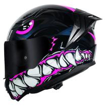 Capacete moto ls2 ff810 vigo sarbul preto rosa brilho feminino masculino inmetro Capacete moto ls2 ff810 vigo sarbul preto rosa brilho feminino masculino inmetro