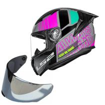Capacete Moto Ls2 FF810 Vigo Shift Cinza Rosa +Viseira Prata