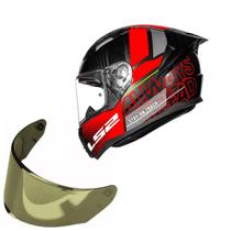 Capacete Moto Ls2 FF810 Vigo Shift Vermelho +Viseira Dourado