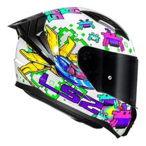 Capacete Moto LS2 FF810 Vigo Space Attack Branco Roxo Capacete Moto LS2 FF810 Vigo Space Attack Branco Roxo