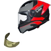 Capacete Moto Ls2 FF810 Vigo Vision Cinza + Viseira Dourada Capacete Moto Ls2 FF810 Vigo Vision Cinza + Viseira Dourada