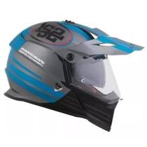 Capacete Moto Ls2 Pioneer Mx436 Quarterback Azul Fosco.