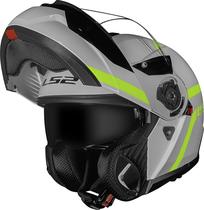 Capacete Moto LS2 Strobe 2 FF908 Autox Cinza/Amarelo Fluor