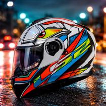 Capacete moto ls2 strobe ii ff908 xdron neon orange branco laranja com oculos solar Capacete moto ls2 strobe ii ff908 xdron neon orange branco laranja com oculos solar