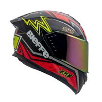 Capacete Moto Masculino Bieffe B12 Qtr Vermelho Aerofolio