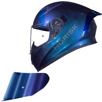 Capacete Moto Masculino Feminino Norisk Flow Azul +Viseira Capacete Moto Masculino Feminino Norisk Flow Azul +Viseira
