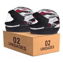 Capacete Moto Masculino Feminino San Marino Automático Grafic Kit 2 Unidades