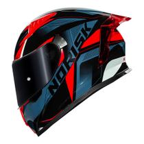 Capacete Moto Masculino Norisk Flow Pulse Azul + Viseira