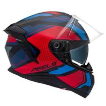 Capacete Moto Masculino Peels Mach 5 Bold Vermelho Oculos