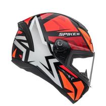 Capacete Moto Masculino Spike 2 1ST Preto Brilhante e Vermelho