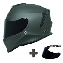 Capacete Moto Mormaii M1 Origin Cinza Escuro + Viseira Fumê