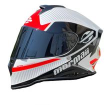 Capacete Moto Mormaii M1 Streak Branco Brilhante +narigueira