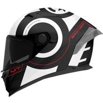 Capacete Moto MT Braker SV Inox A0 Branco Preto Brilhante