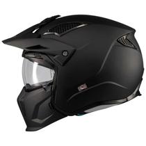Capacete moto mt helmets streetfighter purea1 preto fosco modular com oculos Capacete moto mt helmets streetfighter purea1 preto fosco modular com oculos