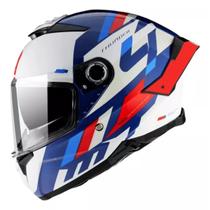 Capacete Moto Mt Helmets Thunder 4 Sv Ergo C7 Branco Azul