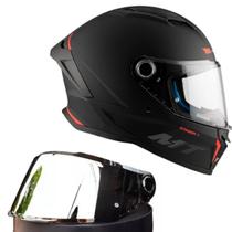 Capacete Moto Mt Stinger 2 Solid A1 Preto Fosco Viseira Prata