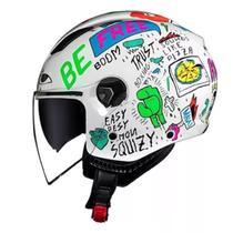 Capacete Moto Norisk Orion Sv Free Branco Laranja