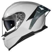 Capacete Moto Norisk Strada 2 Branco Spoiler Fechado Oculos