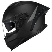 Capacete Moto Norisk Strada 2 Preto Spoiler Fechado Oculos