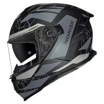 Capacete Moto Norisk Strada II Evoque Preto Cinza Fosco