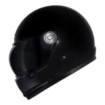 Capacete Moto Norisk V8 Preto Brilho Custom Old Schol